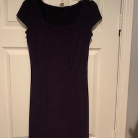 Dresses & Skirts - Cap-sleeve lightweight knit sheath in rich eggplant color